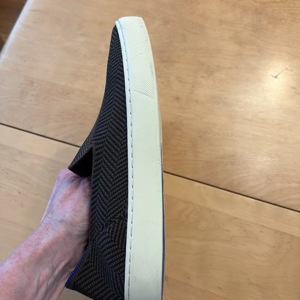 Rothy’s Women’s Brown & Black Herringbone The Original Slip-On Sneakers. Size 8